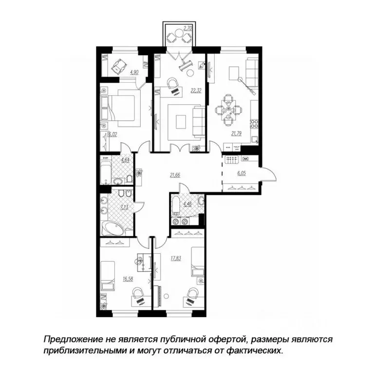 4-к кв. Санкт-Петербург проезд Петровская коса, 6к1 (143.5 м) - Фото 0