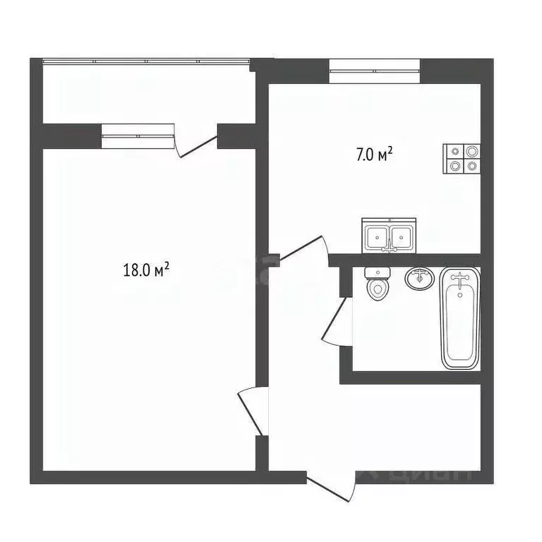 1-к кв. Ставропольский край, Кисловодск Окопная ул. (31.0 м) - Фото 1