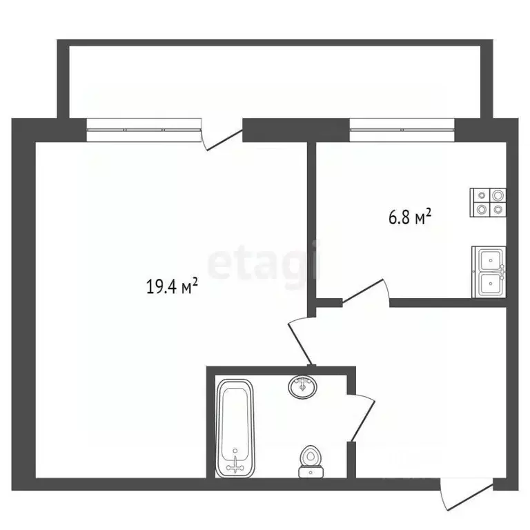 1-к кв. Калужская область, Калуга Тепличная ул., 5 (38.7 м) - Фото 2