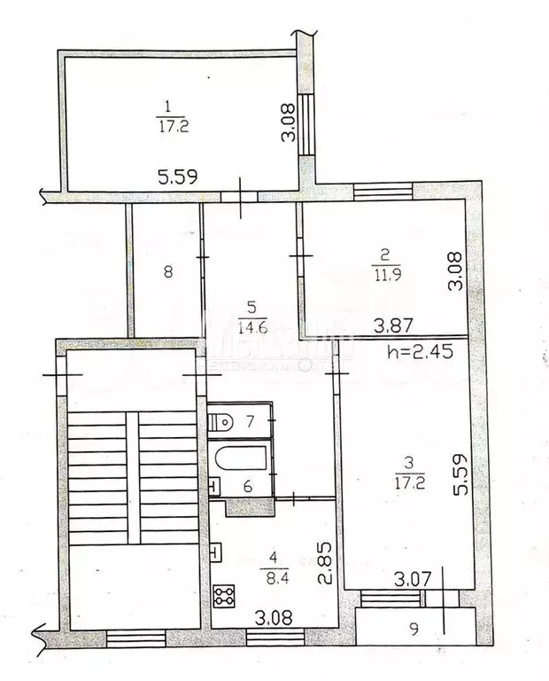 3-к. квартира, 77,3 м, 4/5 эт. - Фото 1