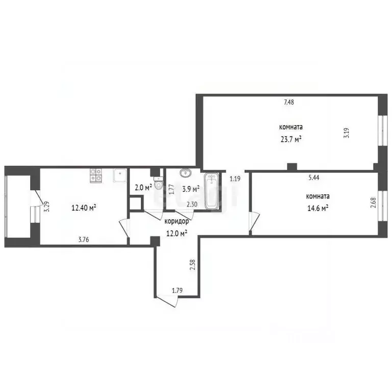 2-к кв. Ростовская область, Аксай Садовая ул., 31А (69.9 м) - Фото 2