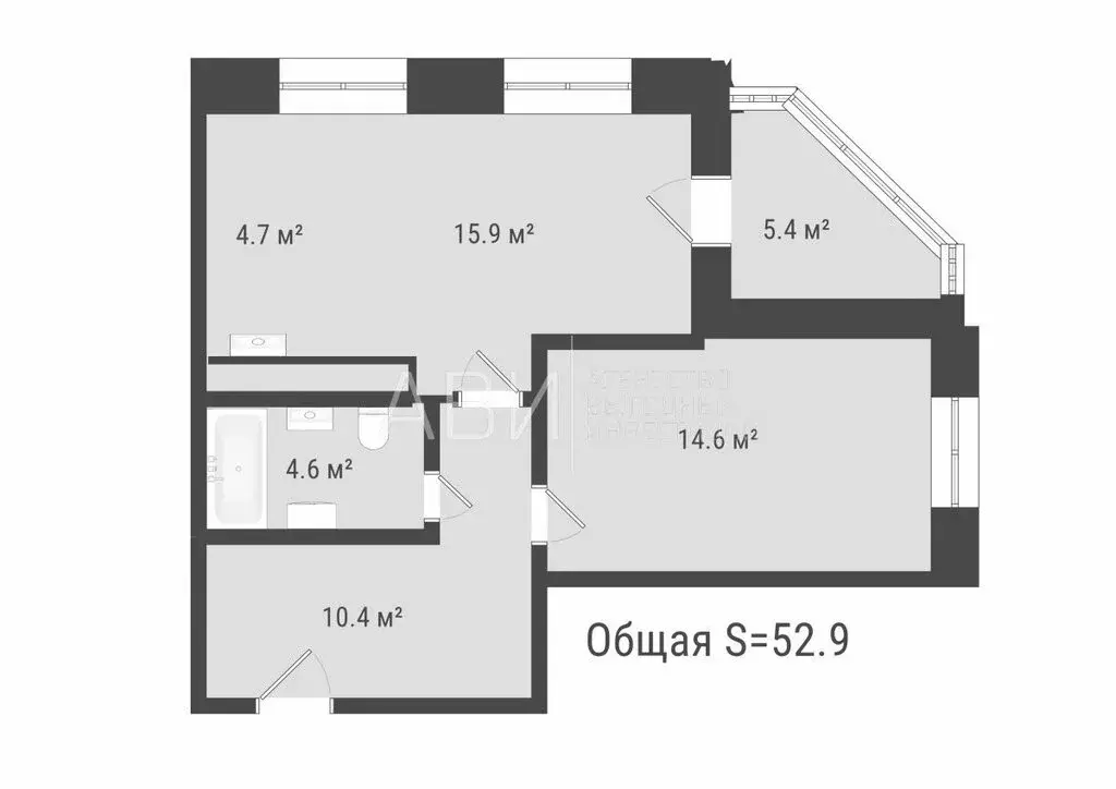 2-комнатная квартира: Новосибирск, Междуреченская улица, 3 (52.9 м) - Фото 0