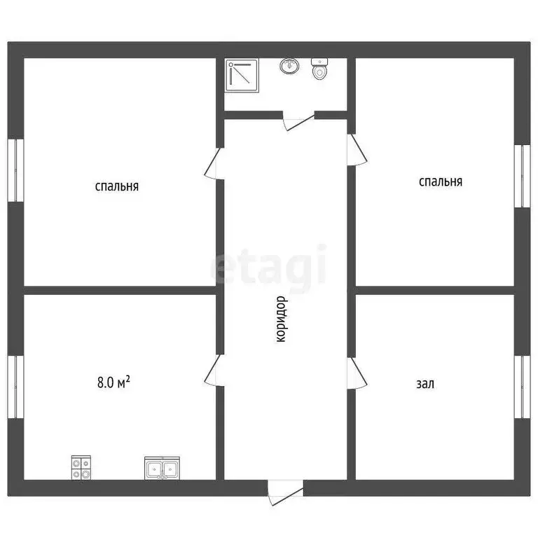 3-комнатная квартира: село Боровлянское, улица Кирова, 7 (69.9 м) - Фото 1