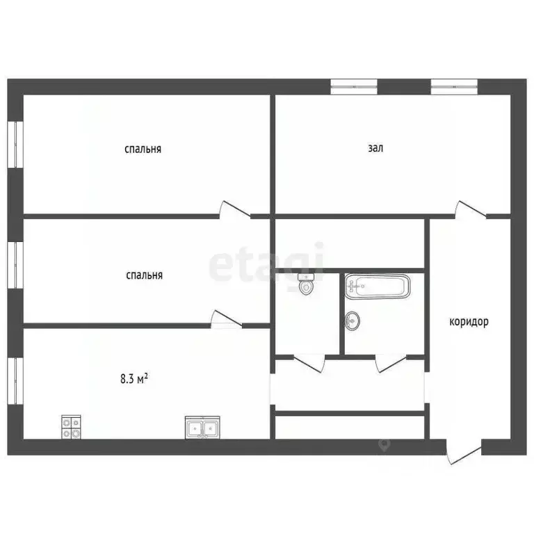 3-к кв. Белгородская область, Белгород ул. Губкина, 24к3 (60.1 м) - Фото 2