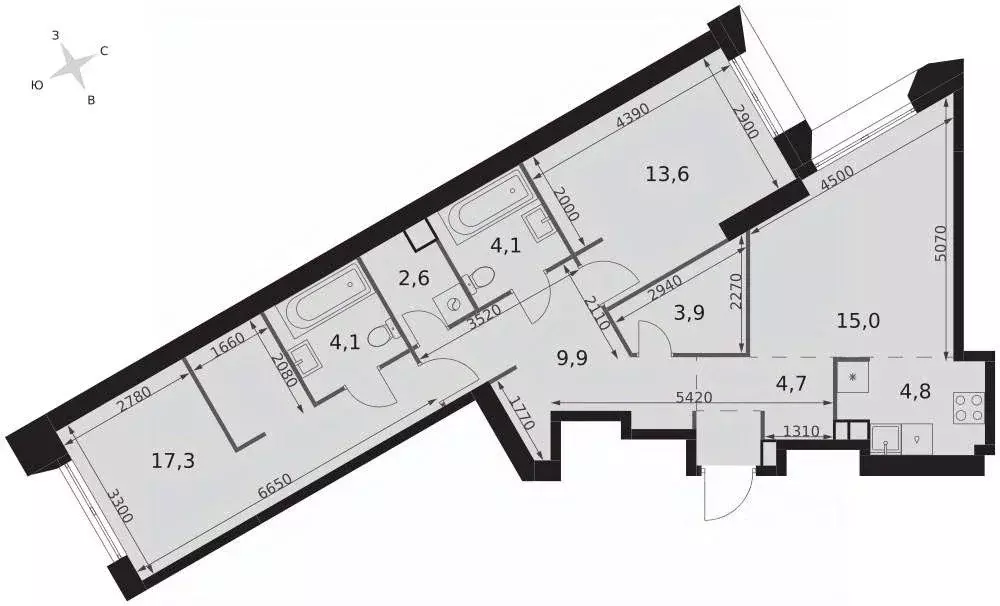 3-к кв. Москва ул. Академика Волгина, 2К1 (80.0 м) - Фото 1