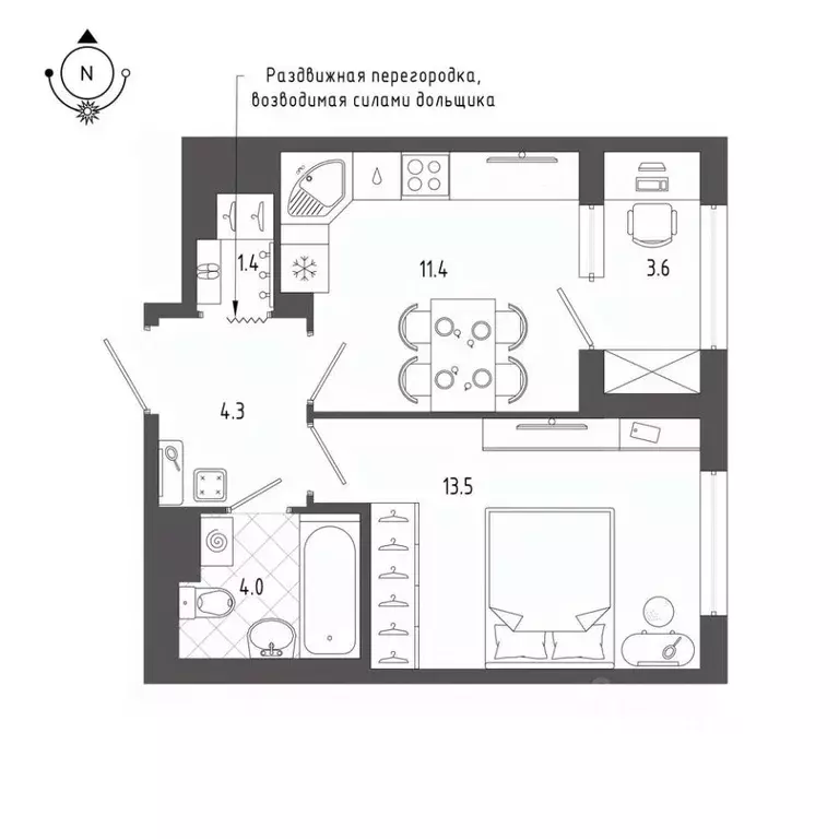 1-к кв. Санкт-Петербург бул. Измайловский, 9 (36.4 м) - Фото 0