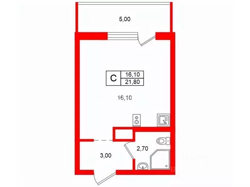 Студия Ленинградская область, Мурино Всеволожский район, ул. Шувалова, ... - Фото 2
