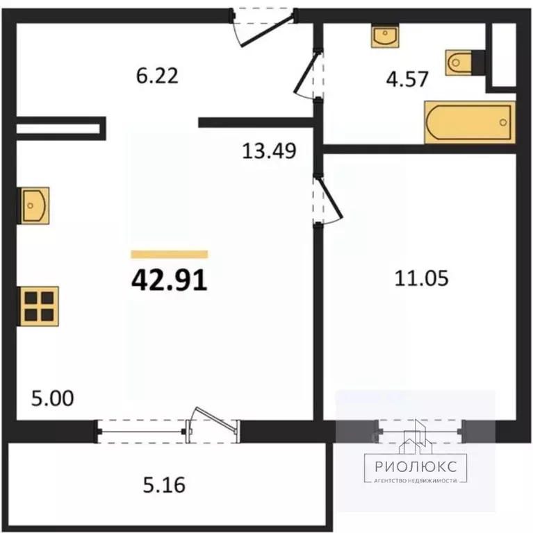 1-к кв. Челябинская область, Челябинский городской округ, пос. ... - Фото 2