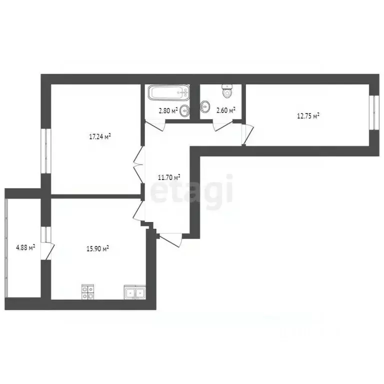 2-к кв. Смоленская область, Смоленск проезд Ипподромный, 7к2 (65.7 м) - Фото 2