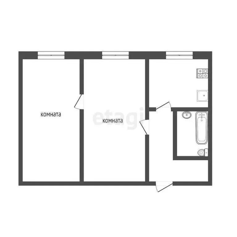 2-комнатная квартира: Ярославль, проспект Дзержинского, 32 (44.1 м) - Фото 1