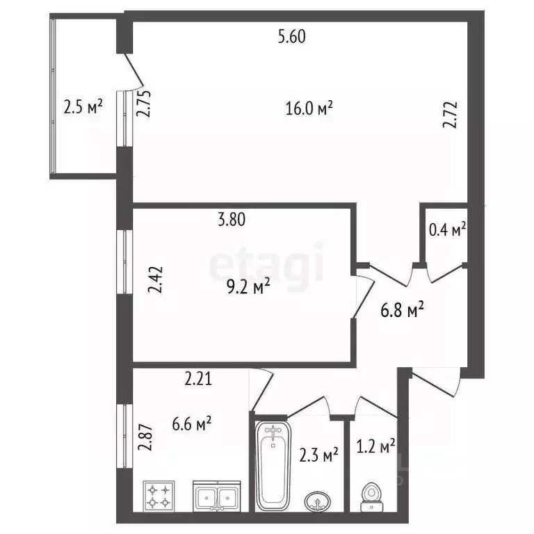 1-к кв. Санкт-Петербург, Санкт-Петербург, Кронштадт Владимирская ул., ... - Фото 2