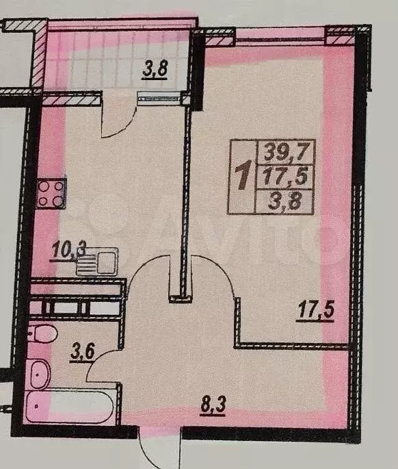 1-к. квартира, 43,5 м, 4/13 эт. - Фото 0