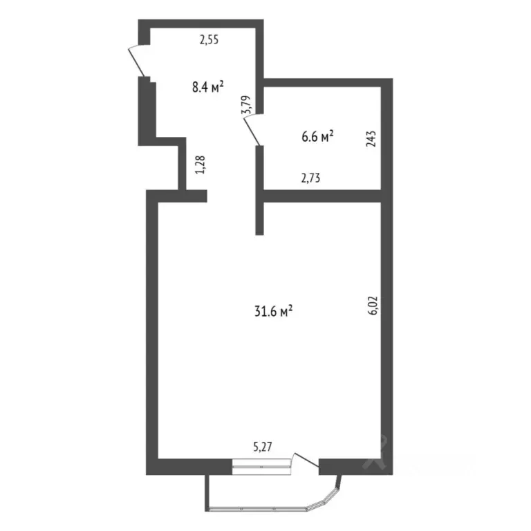1-к кв. Тюменская область, Тюмень ул. Максима Горького, 3к1 (46.6 м) - Фото 2