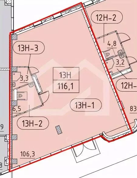 Торговая площадь в Москва Марк жилой комплекс, к2 (116 м) - Фото 2