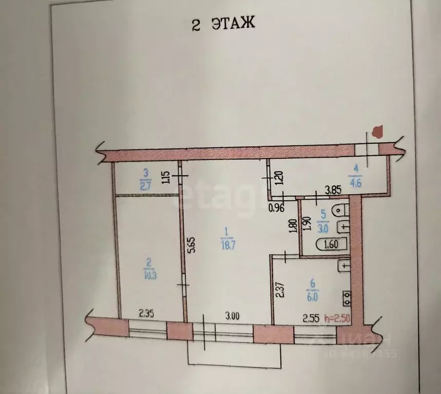 2-к кв. Алтайский край, Барнаул Комсомольский просп., 91 (45.0 м) - Фото 2