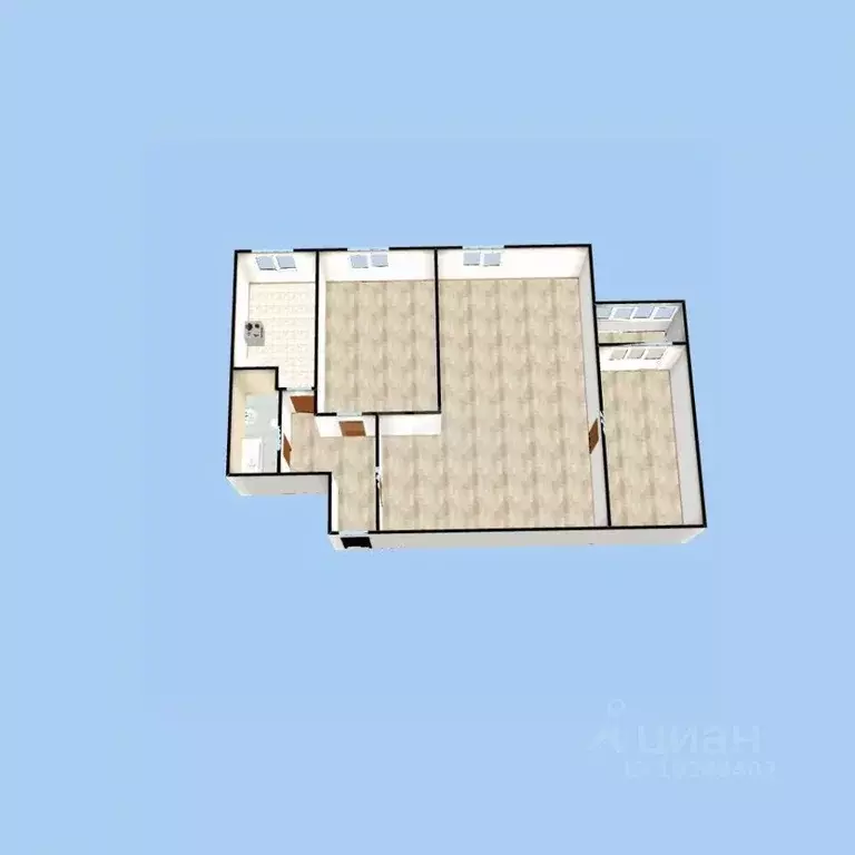 3-к кв. Башкортостан, Уфа ул. Гафури, 17 (54.0 м) - Фото 2