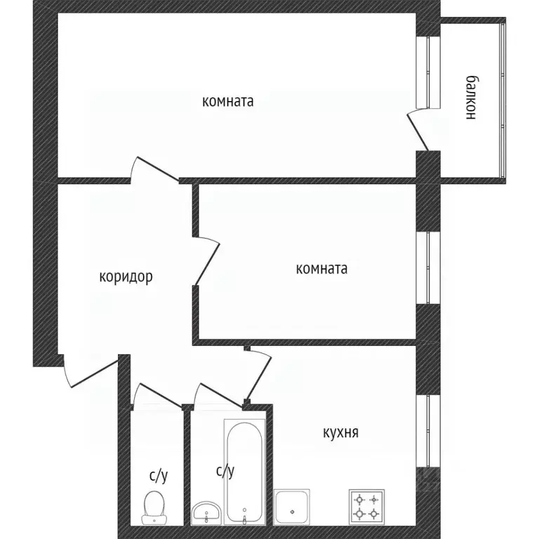 2-к кв. Калужская область, Калуга ул. Шахтеров, 5 (45.4 м) - Фото 2