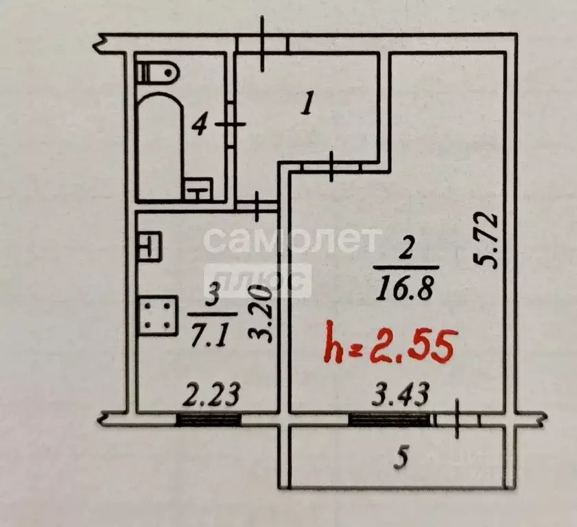 1-к кв. Ямало-Ненецкий АО, Ноябрьск Рабочая ул., 109Б (32.2 м) - Фото 1