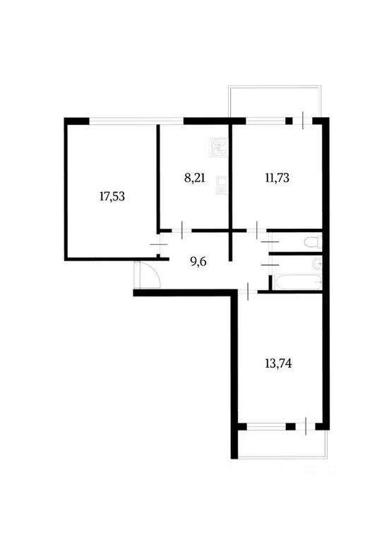 3-к кв. Москва ул. Яблочкова, 41Б (65.0 м) - Фото 2