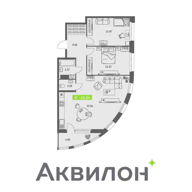 2-комнатная квартира: Архангельск, Троицкий проспект, 110 (80.84 м) - Фото 0