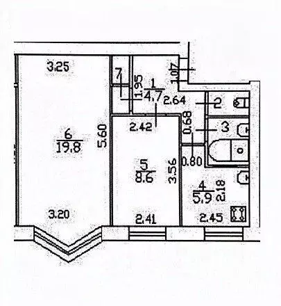 2-к кв. Санкт-Петербург ул. Крупской, 49 (43.0 м) - Фото 2