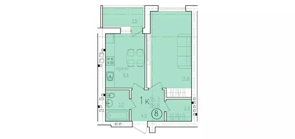 1-к кв. Саратовская область, Энгельс Энгельс-9 мкр, 2 (38.8 м) - Фото 0