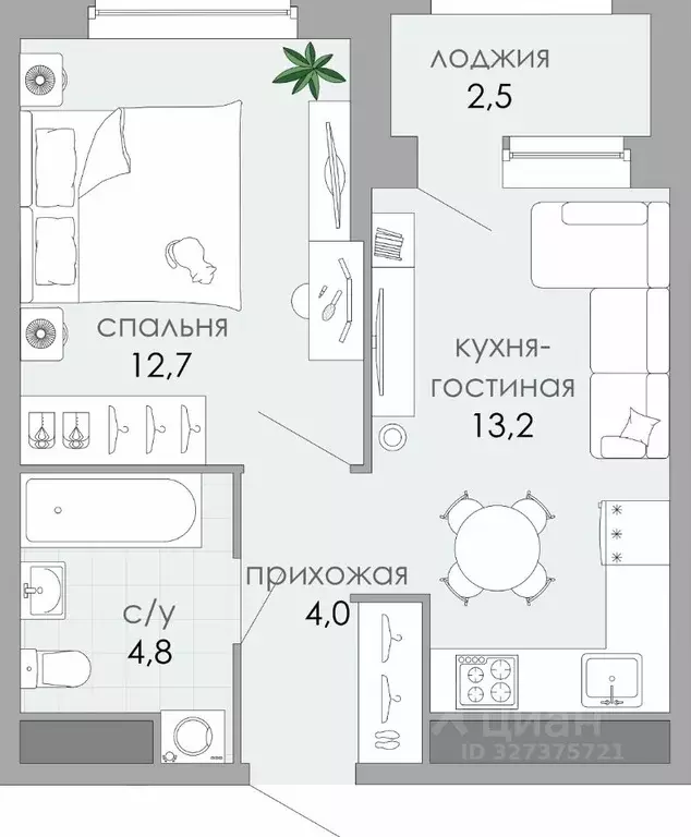 1-к кв. Тверская область, Тверь Южный мкр,  (37.2 м) - Фото 2