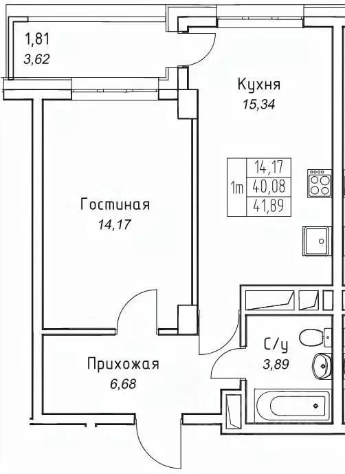 1-к кв. Саха (Якутия), Якутск 11-й кв-л,  (41.89 м) - Фото 0