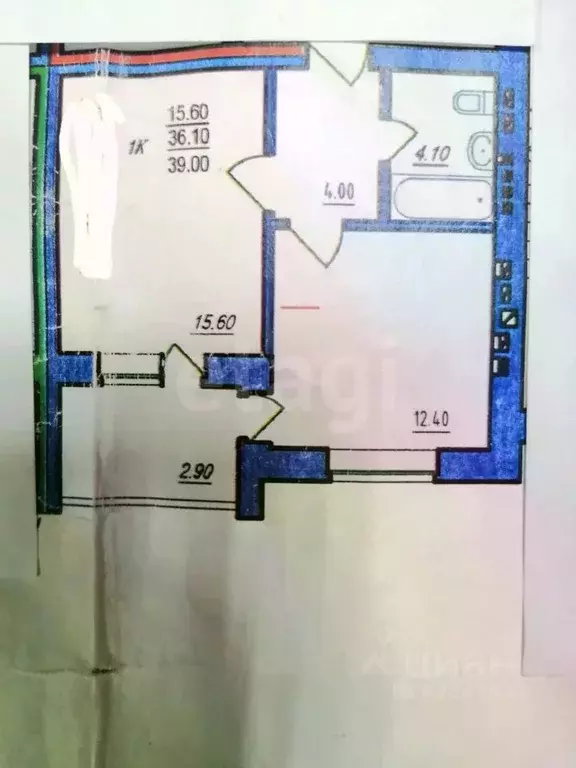 1-к кв. Краснодарский край, Ейск Западная ул. (39.0 м) - Фото 1