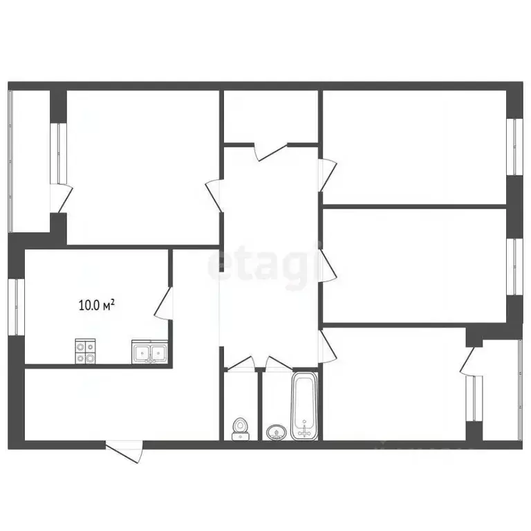 4-к кв. Ямало-Ненецкий АО, Муравленко ул. Ленина, 125 (86.4 м) - Фото 2