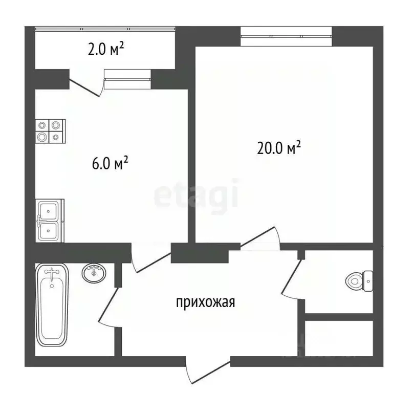 1-к кв. Московская область, Пущино Серпухов городской округ, ул. ... - Фото 2