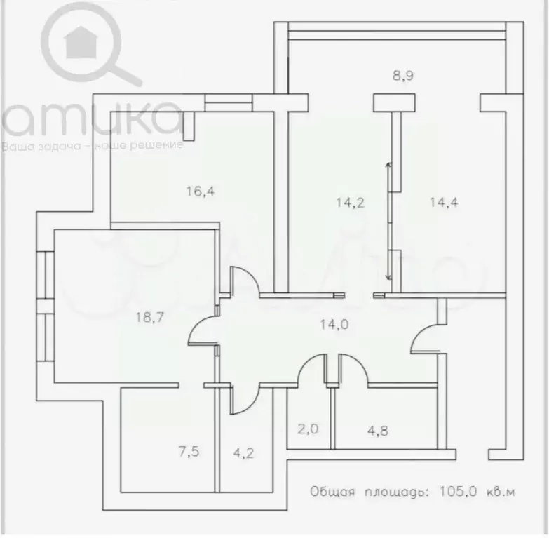 3-к кв. Пензенская область, Пенза проезд 1-й Добролюбова, 1 (97.6 м) - Фото 2