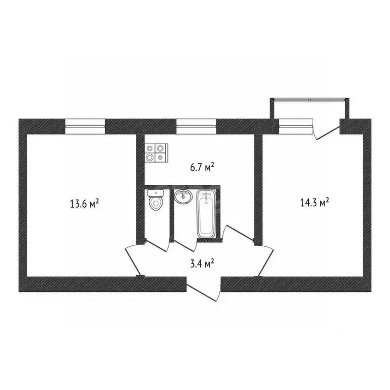 2-к кв. Калужская область, Балабаново г. Боровский муниципальный ... - Фото 2