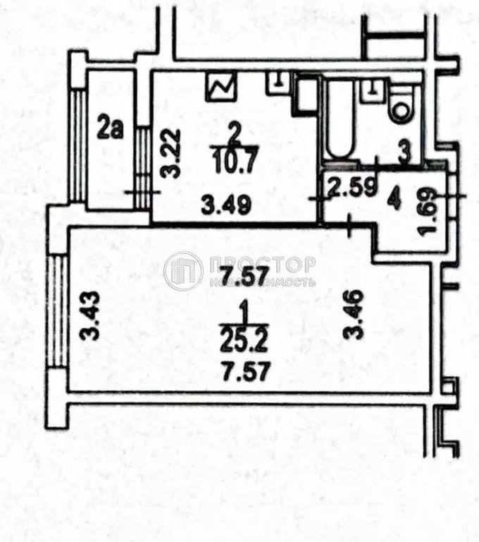 1-к кв. Москва ул. Нижняя Хохловка, 8 (43.3 м) - Фото 2