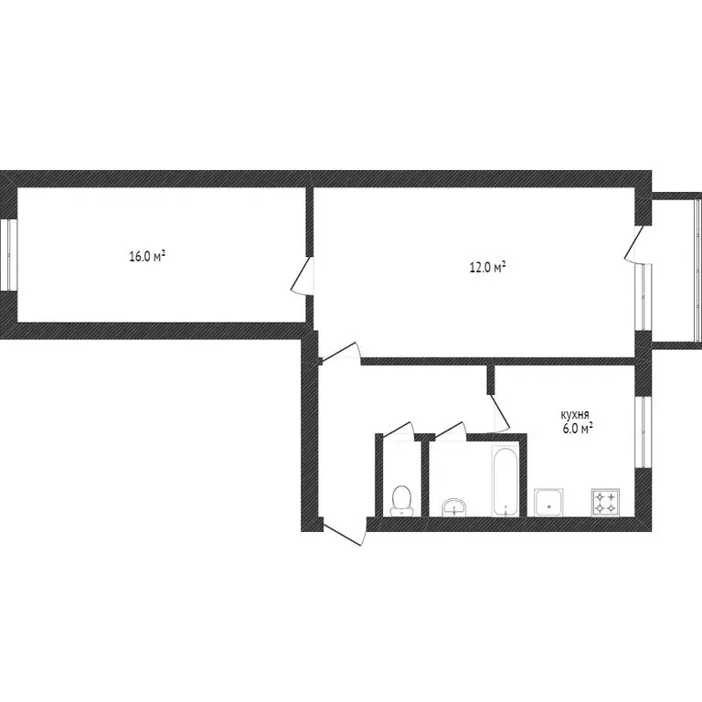 2-комнатная квартира: Златоуст, улица Доватора, 32 (47.4 м) - Фото 1