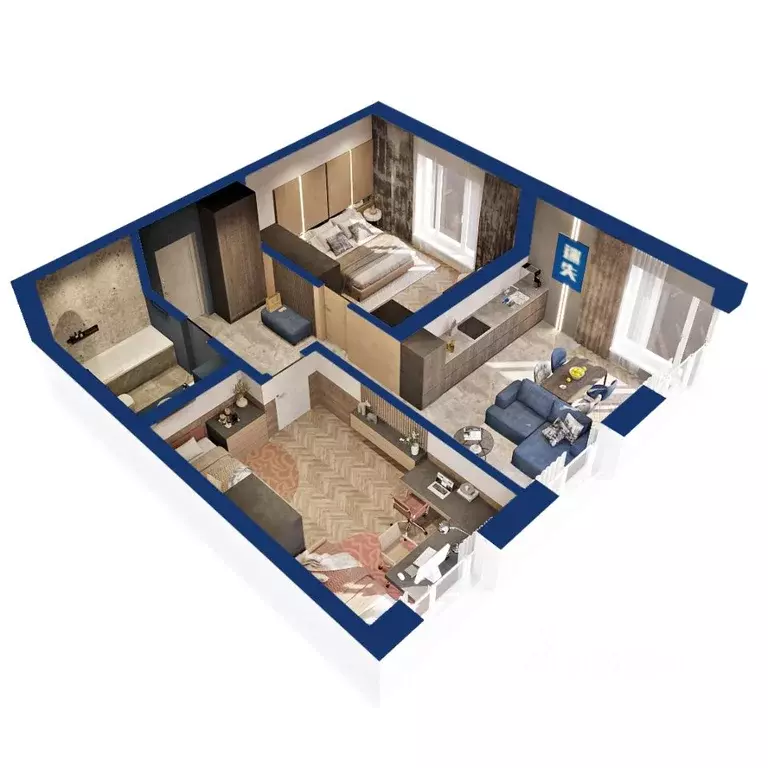 2-к кв. Башкортостан, Уфа Сипайловская ул., 31 (63.51 м) - Фото 1