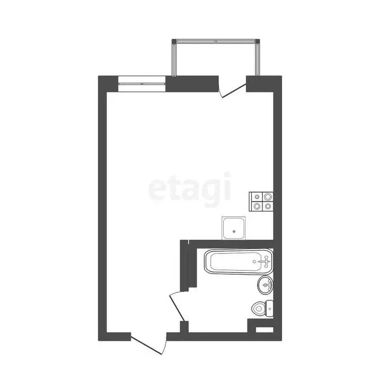 Квартира-студия: Ростов-на-Дону, проспект Ленина, 46/2 (18 м) - Фото 1