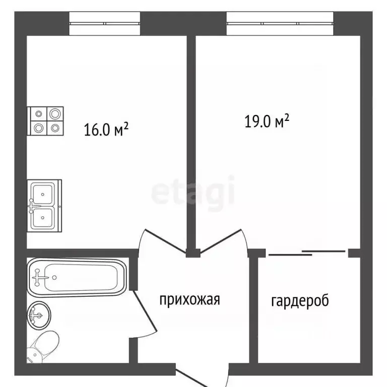 1-к кв. Краснодарский край, Анапа ул. Ленина, 153Б (42.0 м) - Фото 2