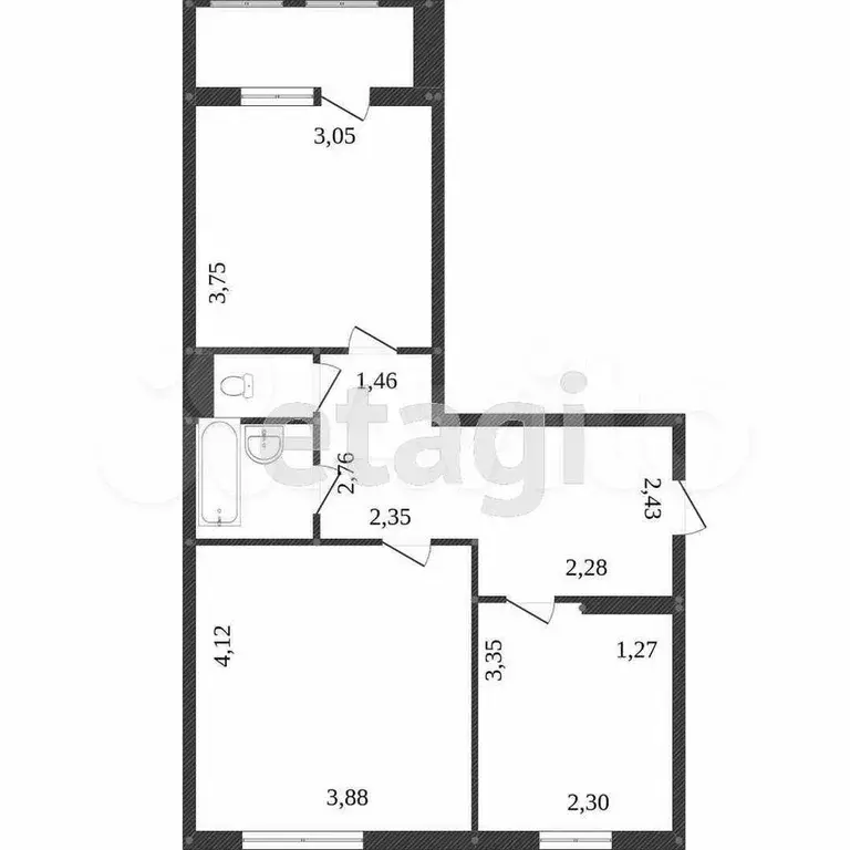 2-к. квартира, 49,3 м, 3/5 эт. - Фото 0