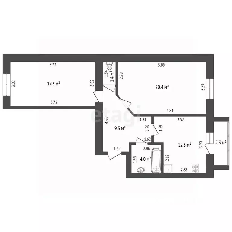 2-к кв. Мордовия, Саранск просп. 70 лет Октября, 73д (64.9 м) - Фото 2