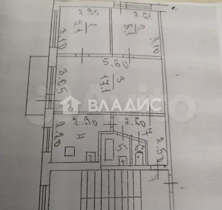 3-к. квартира, 59 м, 3/5 эт. - Фото 0