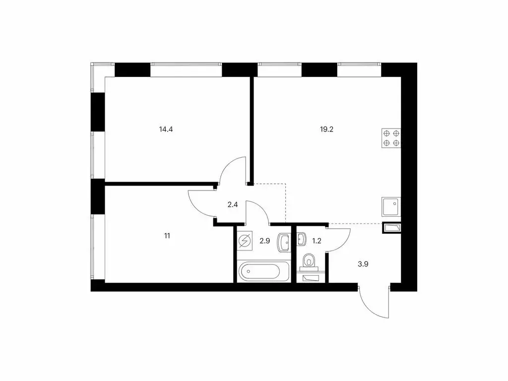 2-комнатная квартира: Москва, жилой комплекс Полар, 1.5 (55 м) - Фото 0