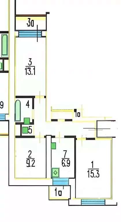 3-к кв. Москва Верхоянская ул., 6К1 (59.7 м) - Фото 2