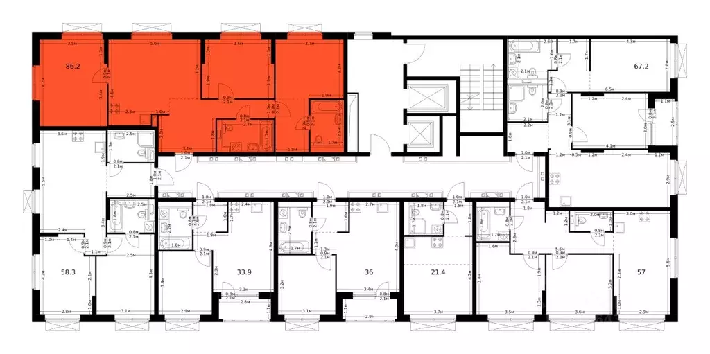 3-к кв. Татарстан, Казань Сиберово жилой комплекс, 1 (86.2 м) - Фото 2