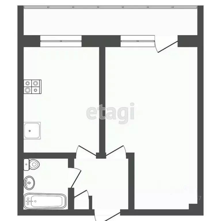 1-к кв. Татарстан, Набережные Челны 46-й комплекс, 11А (38.0 м) - Фото 2