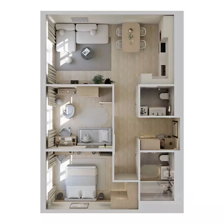 2-к кв. Ханты-Мансийский АО, Сургут ул. Крылова (64.02 м) - Фото 2