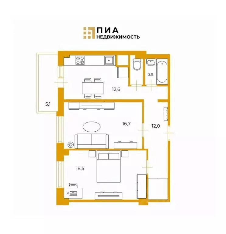 2-к кв. Санкт-Петербург Гжатская ул., 22к3 (64.5 м) - Фото 1