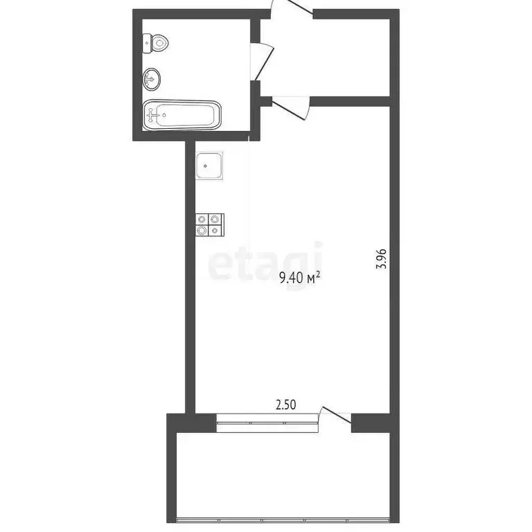 Квартира-студия: Тюмень, улица Бабарынка, 16Б (12.8 м) - Фото 1