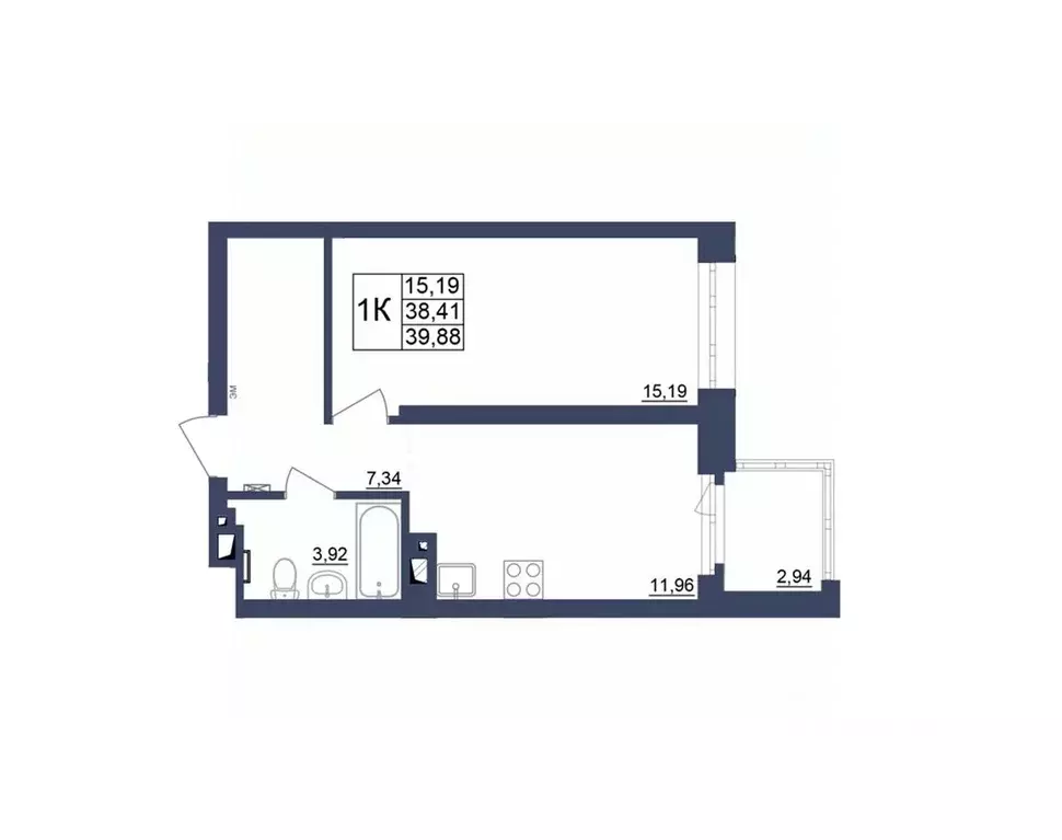 1-к кв. Башкортостан, Уфа Космос жилой комплекс, лит1 (39.7 м) - Фото 1