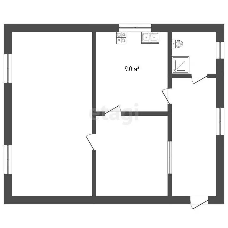 2-комнатная квартира: Белгород, улица 5 Августа, 30 (44 м) - Фото 1